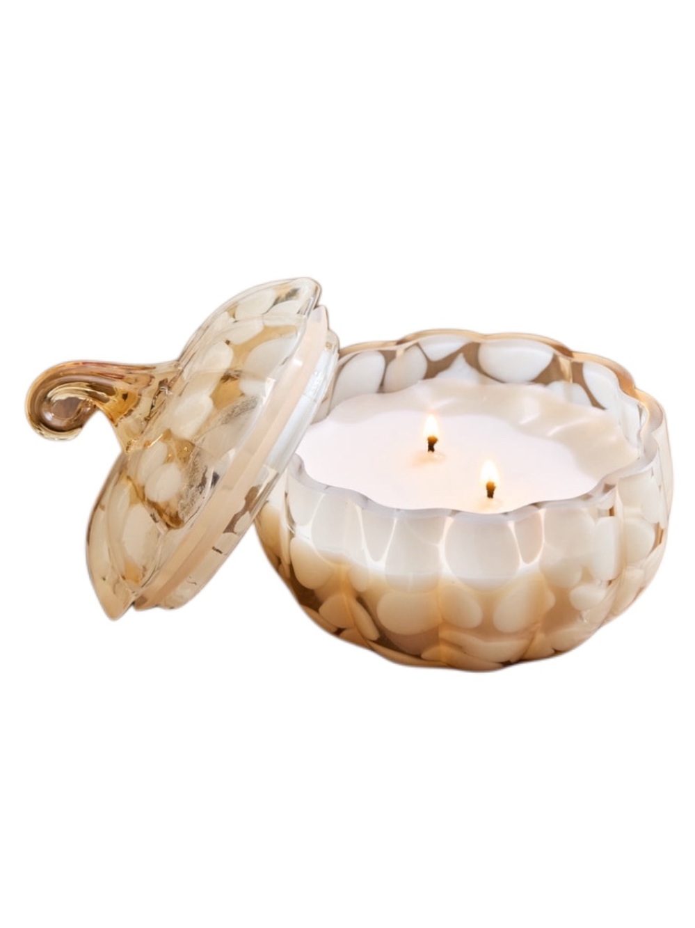 Tortoise Shell Pumpkin Shaped Candle (Pumpkin Snickerdoodle Swirl)